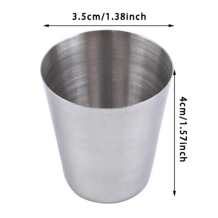 Set 6 Tasses Acier Inoxydable avec Housse Camping - Camp de Base Farzen