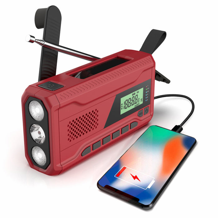 Radio d'Urgence Solaire - Manivelle LED Outdoor Survie - Camp de Base Farzen