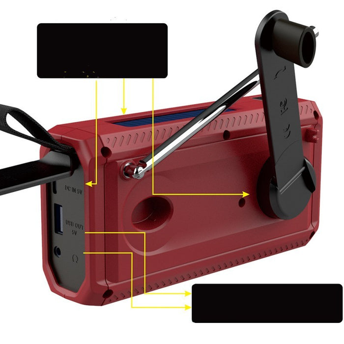 Radio d'Urgence Solaire - Manivelle LED Outdoor Survie - Camp de Base Farzen