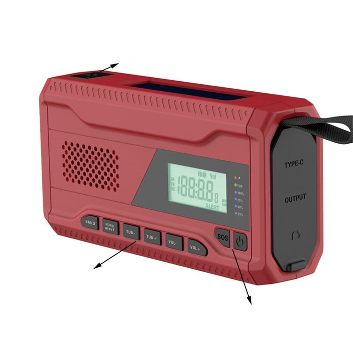 Radio d'Urgence Solaire - Manivelle LED Outdoor Survie - Camp de Base Farzen
