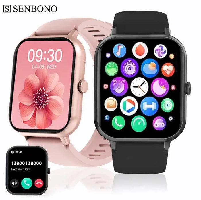 Montre Connectée Carrée Femme - Bluetooth Fitness Étanche - Camp de Base Farzen