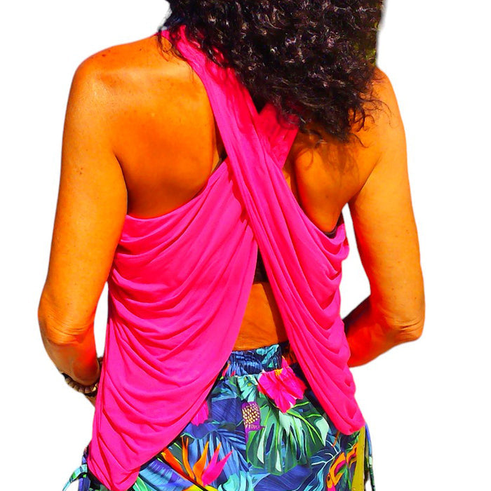 YOGAZ Eco-Friendly Modal BOW Tank Top Pink - YOGAZ