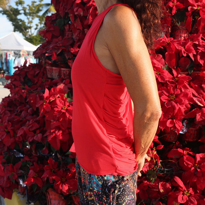 YOGAZ Eco-Friendly Red Modal BOW Tank Top in - YOGAZ