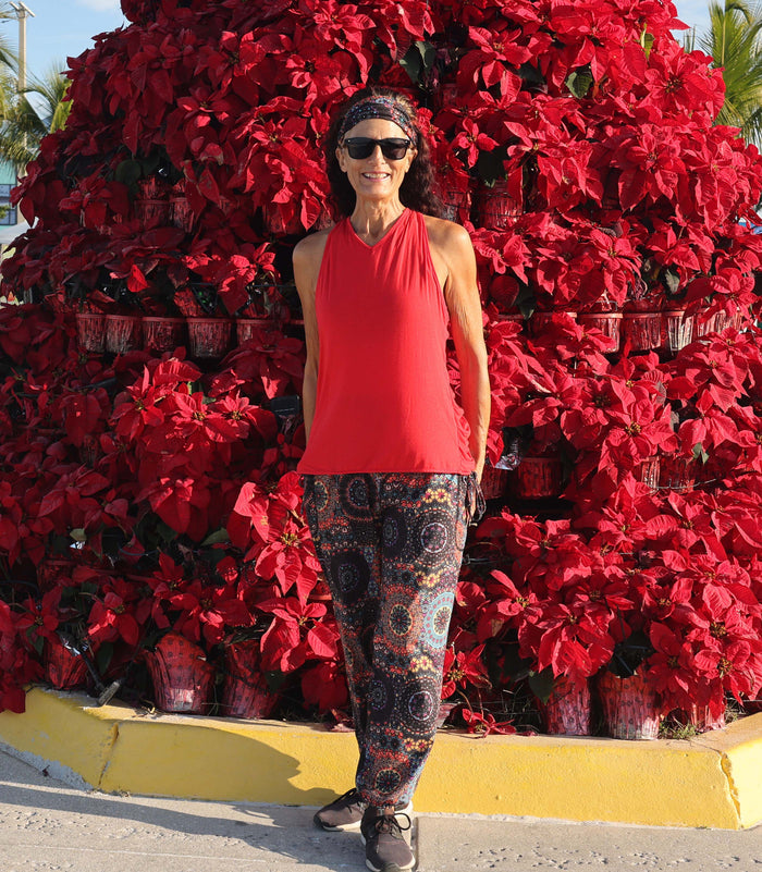 YOGAZ Eco-Friendly Red Modal BOW Tank Top in - YOGAZ