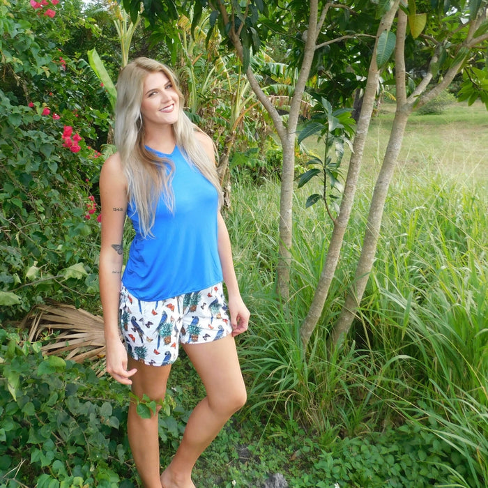 YOGAZ Breezy Tropical Stripe Colorful & Fun Shorts - YOGAZ